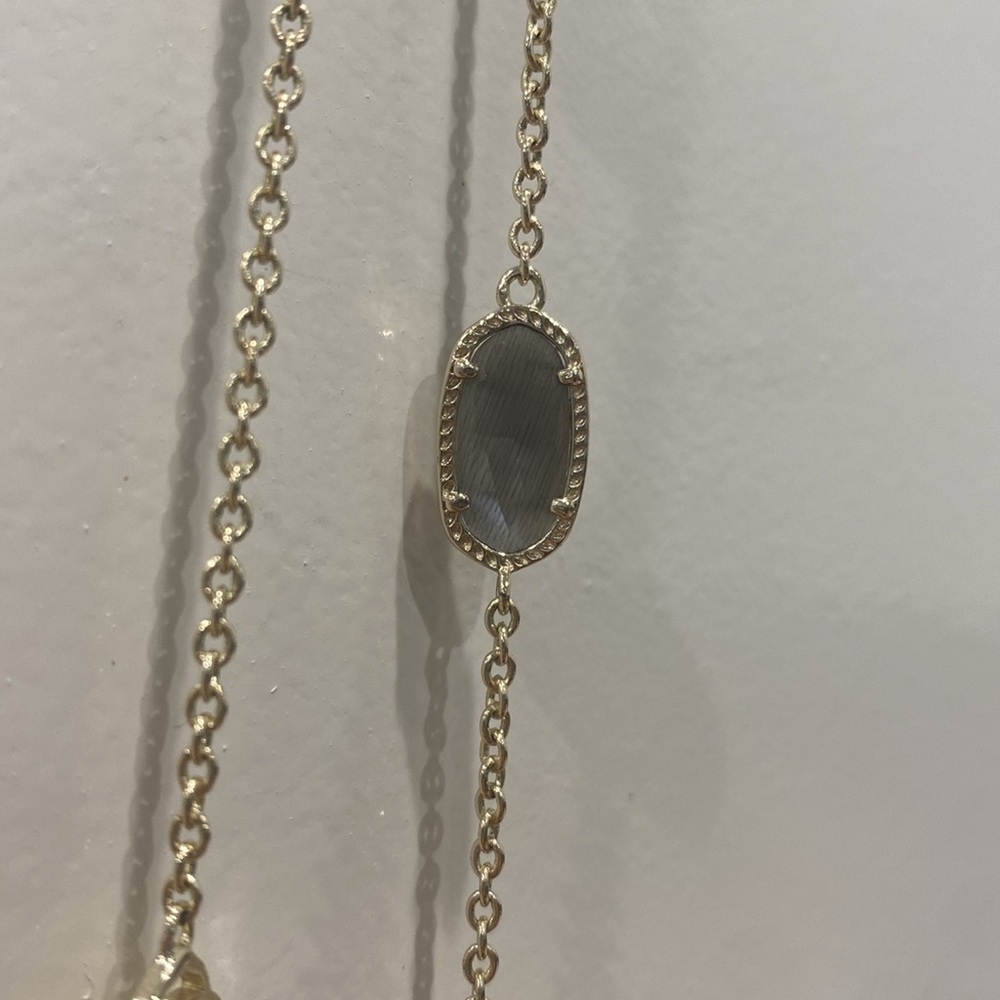Kendra Scott Gray Cats Eye Sonya Station Necklace - Picture 4 of 6
